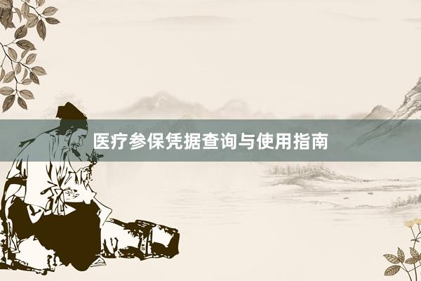 医疗参保凭据查询与使用指南